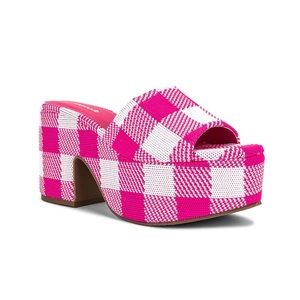 Larroude Miso Sandal (Gingham Pink - Size 8)